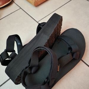 Teva Black Women's Platform Strap Sandals